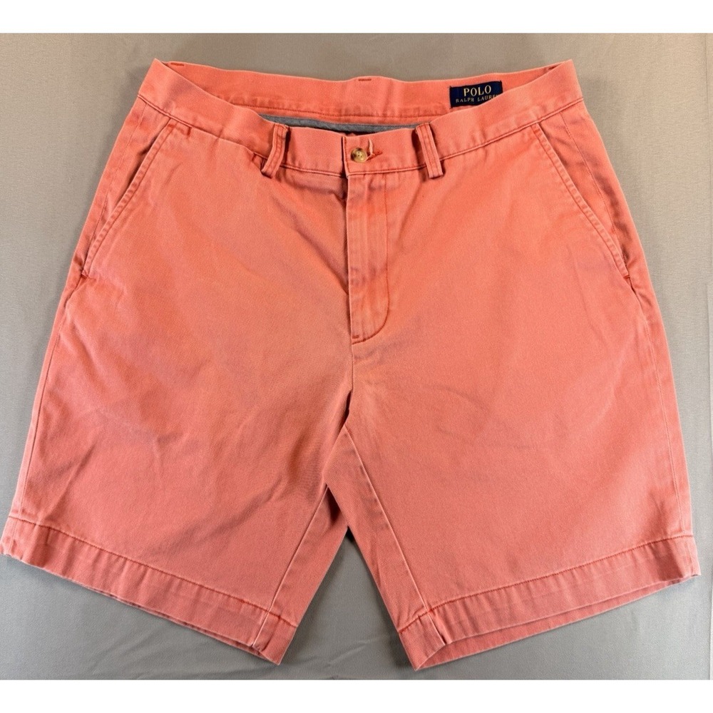 Polo Ralph Lauren Classic Fit Shorts Men 34 Coral Pink Chino Cotton